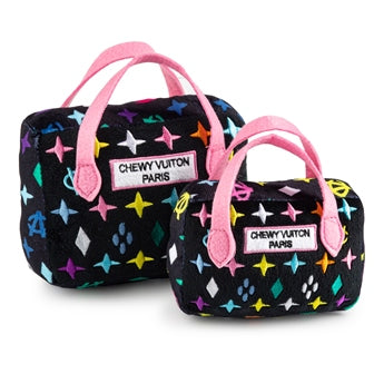 Black Monogram Chewy Vuiton Purse Dog Toy