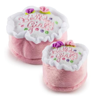 Happy Birthday Girl Cake Plush Dog Toy