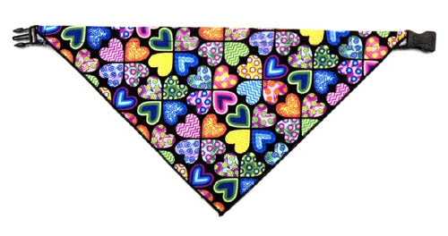 Multi Hearts Dog Bandana