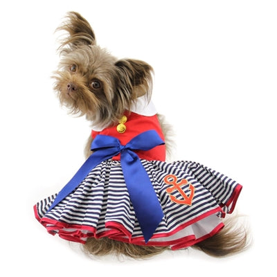 Sailor Girl Dress w/Leash and D Ring