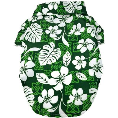 Hawaiian Dog Camp Shirt - Tropical Green