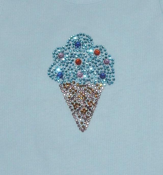 Blue Bedazzled Ice Cream Cone Dog/Cat Tank Top