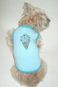 Blue Bedazzled Ice Cream Cone Dog/Cat Tank Top
